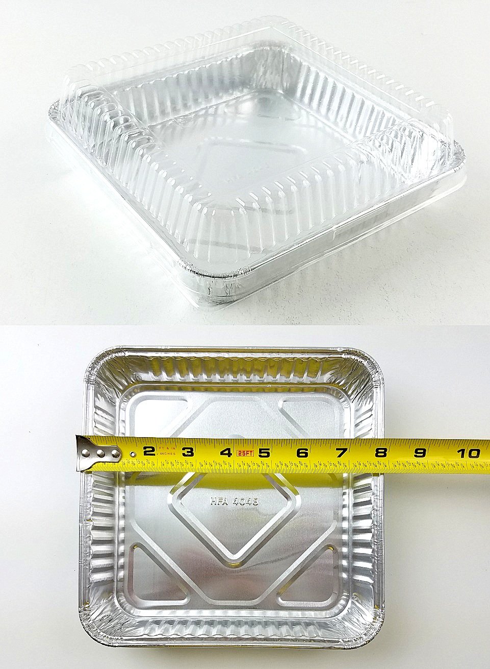 Disposable Square Aluminum Foil Cake Pans with Dome Lids - 250 Pack for Baking, Catering, Parties & Food Storage | Handi-Foil Brand Commercial Grade Baking Pans