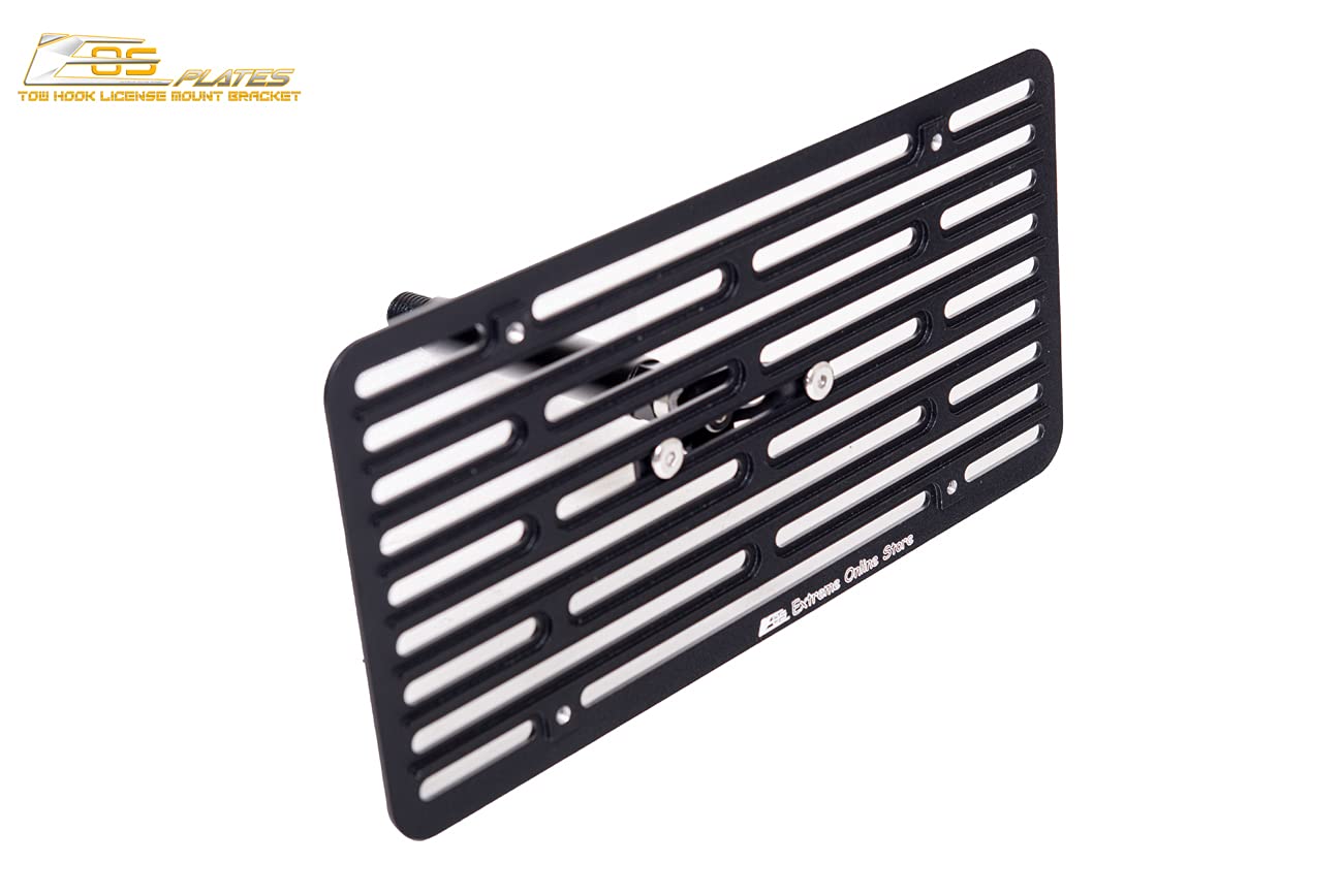 Extreme Online Store Replacement Front Bumper Tow Hook License Plate Relocator Bracket for 2016-2023 Cadillac CTS-V | EOS Version 2 Mount (Full Size) - Perfect for Track Days & Car Shows