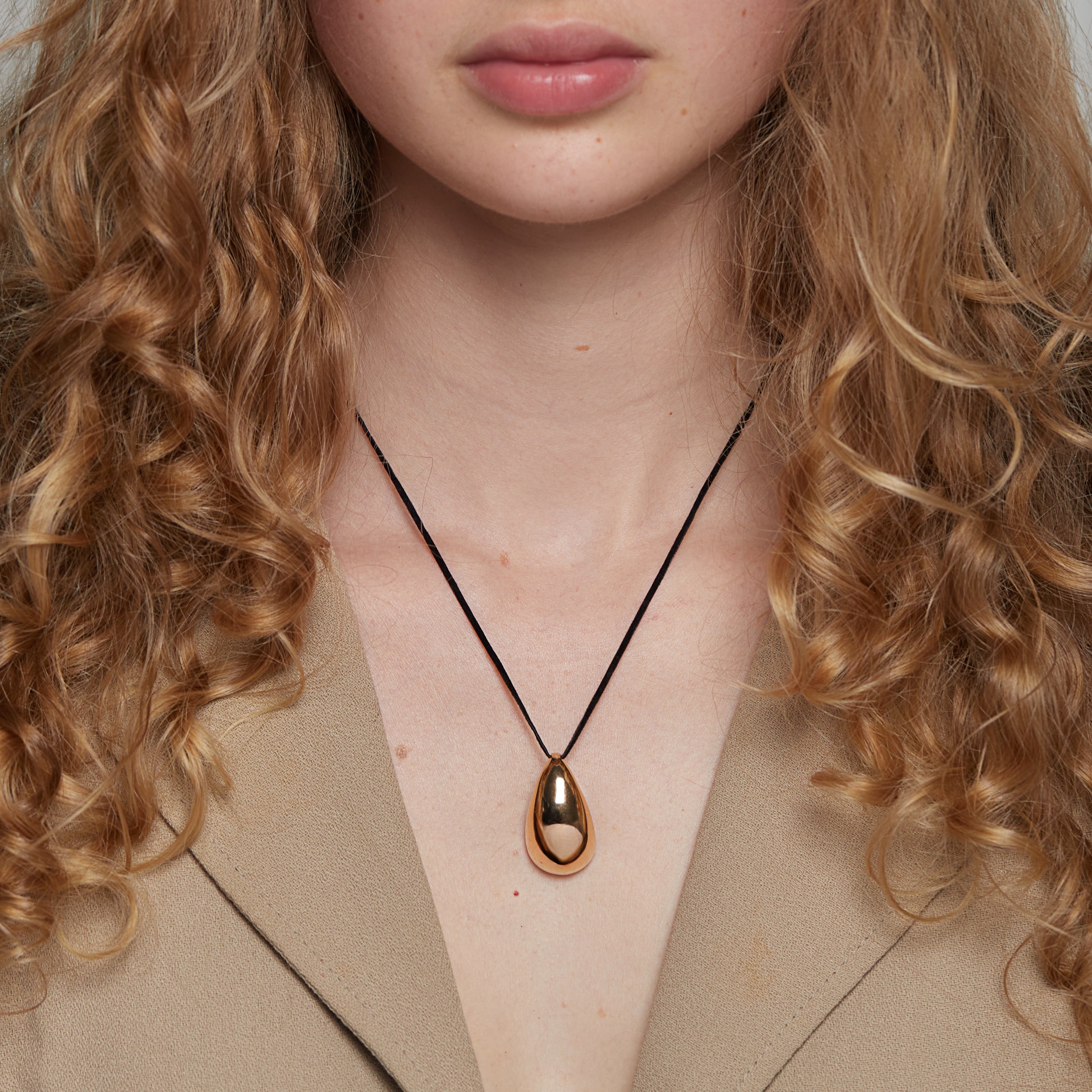 Honeydrop Gold String Pendant Necklace - Elegant Dainty Jewelry for Women - Perfect for Date Night, Parties & Special Occasions
