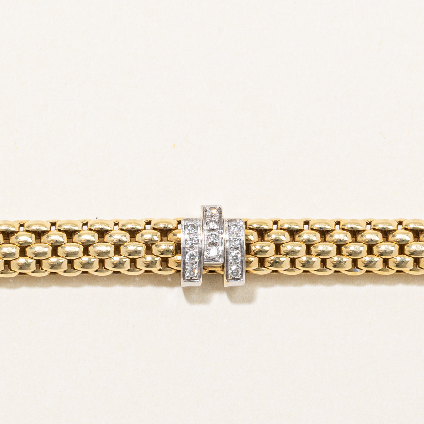 FOPE Diamond Accented Panther Link Bracelet - 0.36ctw White Gold Bracelet for Women | 7.5 Inch Adjustable Luxury Jewelry Gift for Anniversary, Birthday & Special Occasions