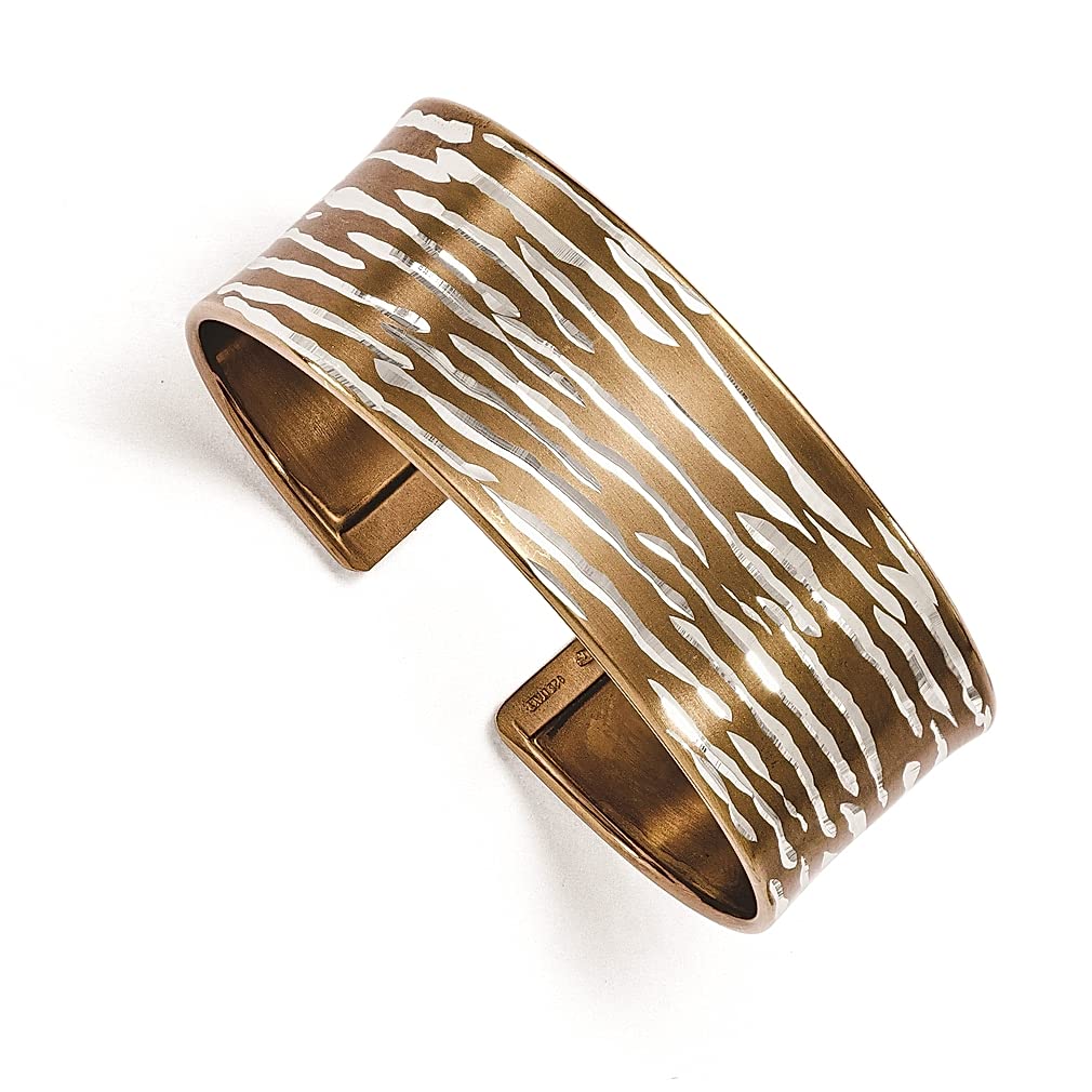 925 Sterling Silver Chocolate Cuff Bangle Bracelet for Women - Adjustable, Stackable Fine Jewelry Gift for Her - Perfect for Everyday Wear, Date Nights & Special Occasions