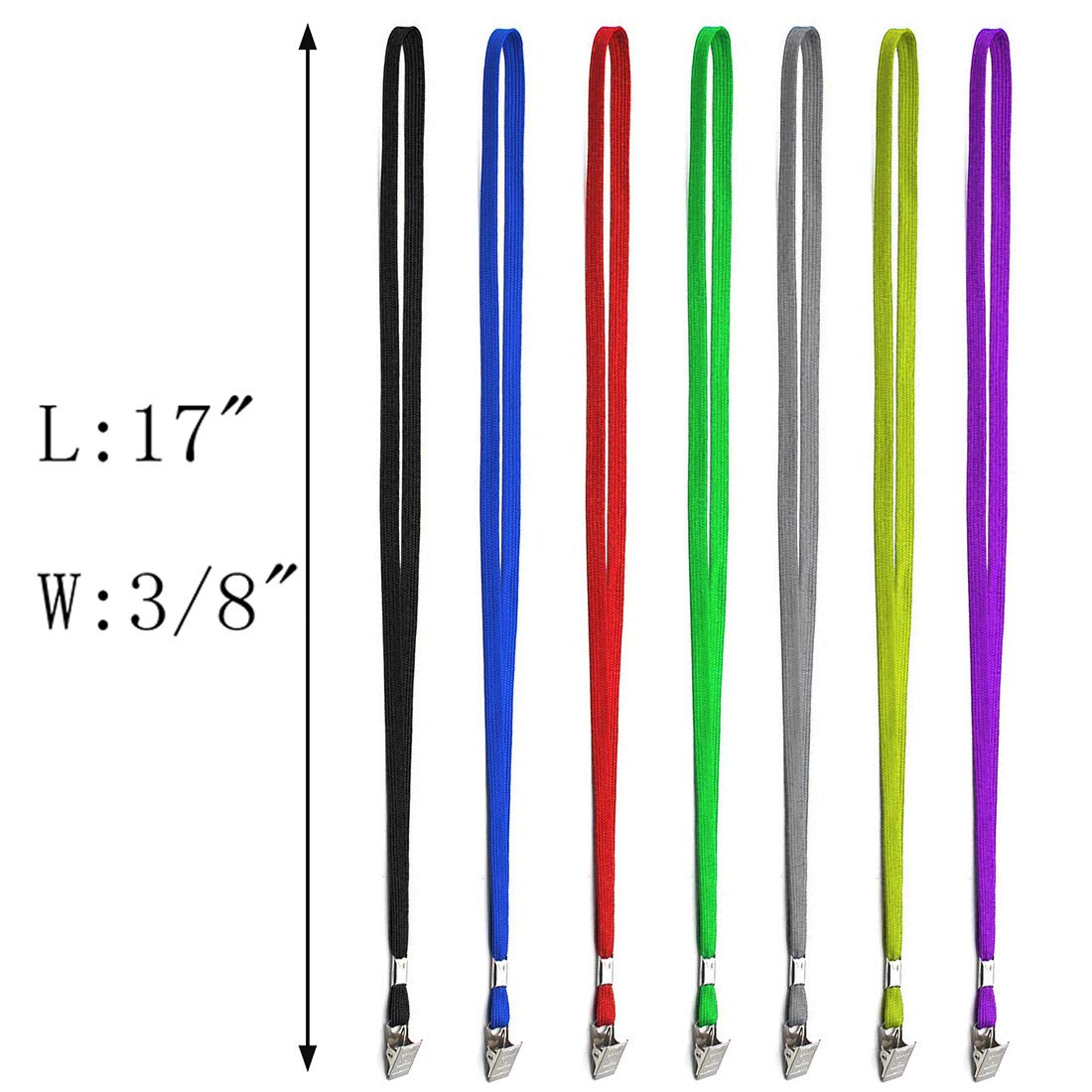 Purple Lanyards 100 Pack with Bulldog Clip - for ID Badges & Events