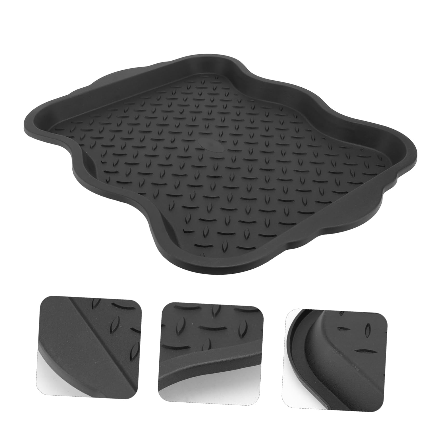 All-Weather Black Shoe Tray - Heavy Duty Boot Drip Pan for Muddy Shoes, Car Trunk Storage & Plant Saucer | Perfect for Entryway, Garage & Outdoor Use
