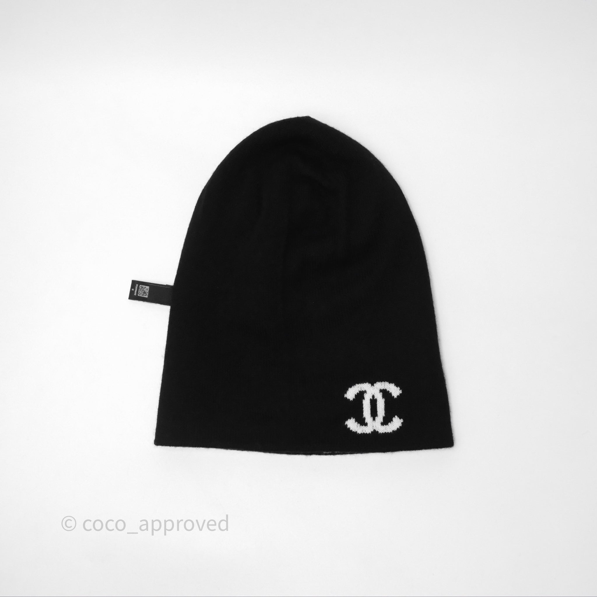 Chanel Cashmere Printed Knit Beanie Hat - Luxury Winter Warm Soft Unisex Fashion Accessory for Women & Men - Perfect for Skiing, Snowboarding & Cold Weather Outfits