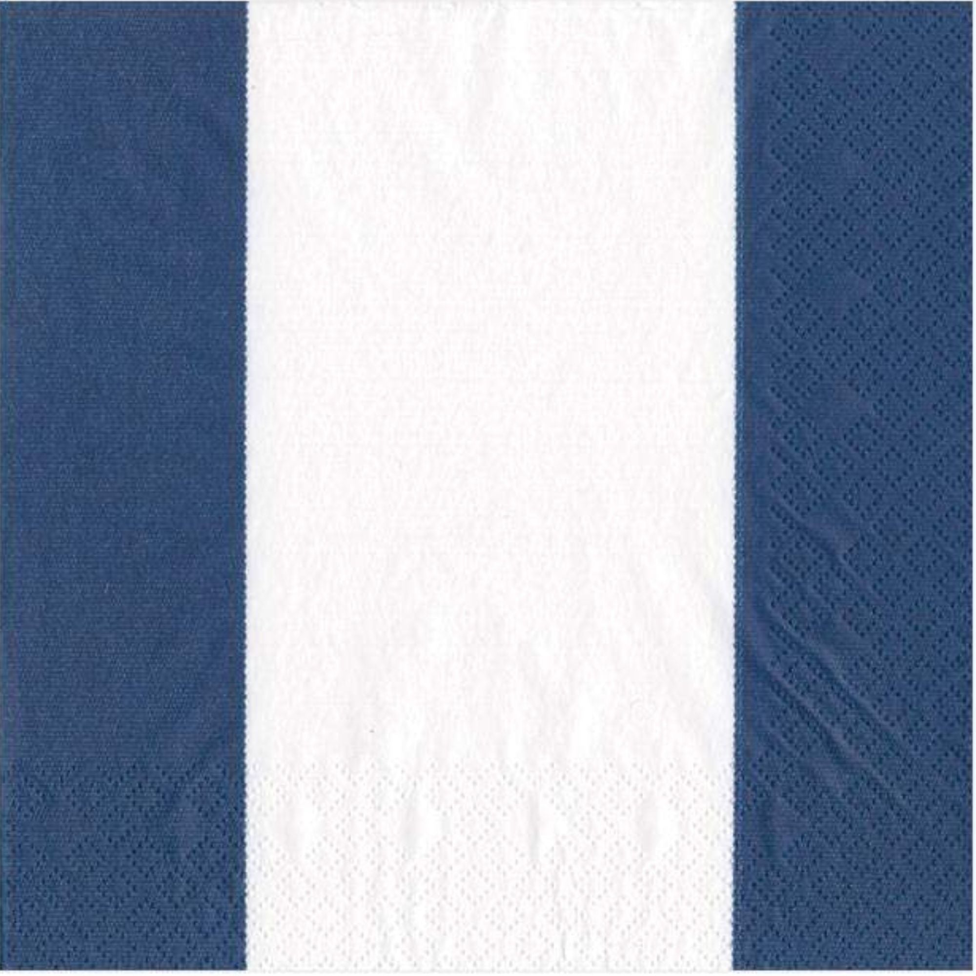 Premium Navy Blue & White Striped Cocktail Napkins by Caspari - Elegant Party Napkins for Weddings, Cocktail Parties & Home Entertaining