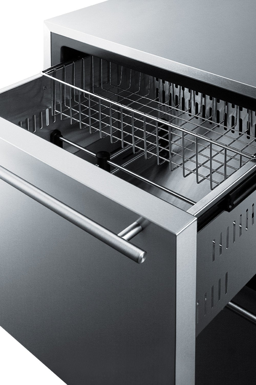 SUMMIT 24-Inch 2-Drawer Stainless Steel All Refrigerator (SPR627OS2D) - Perfect for Home Bars, Offices, and Small Kitchens