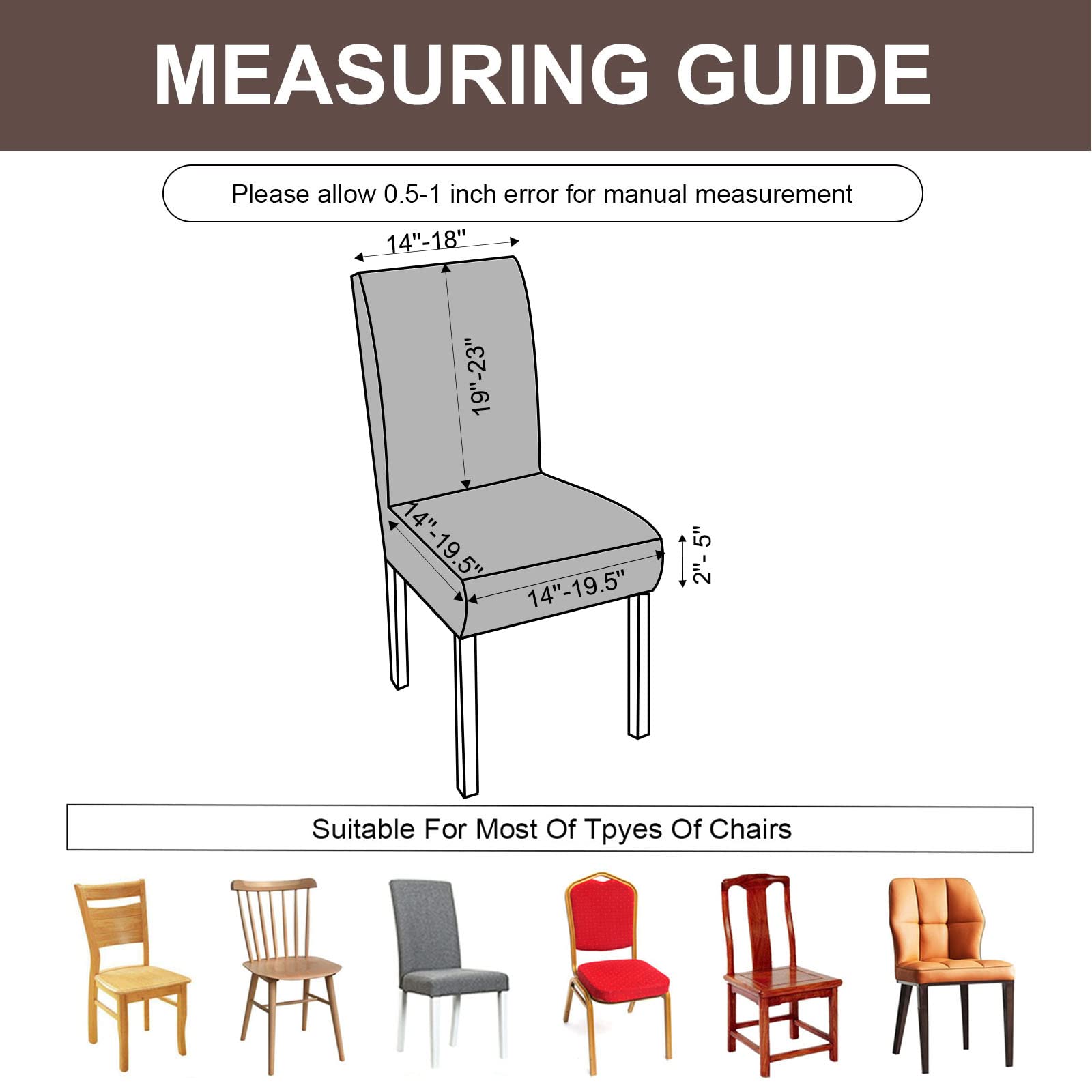 Waterproof Stretch Parsons Chair Slipcovers - 6 Pack Washable Dining Room Chair Covers, Light Gray Pattern, Removable Kitchen Chair Protectors for Home & Restaurant Use