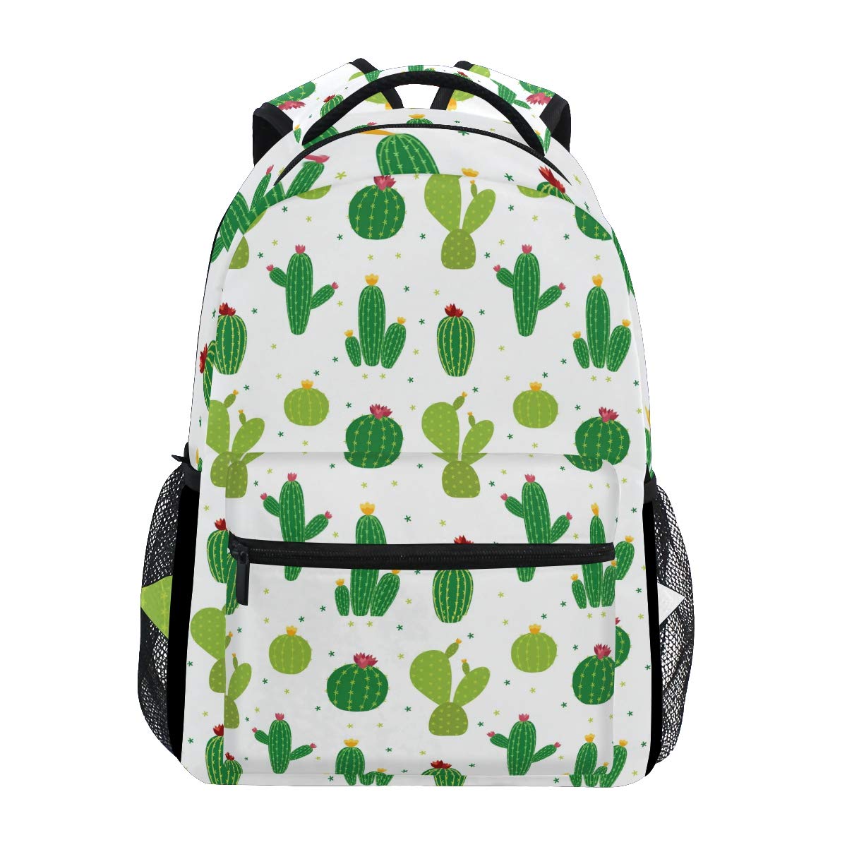 Pfrewn Summer Cactus Print Water Resistant Backpack - Tropical Alpaca Mini Daypack for Men & Women, Perfect for Travel, Sports & Outdoor Activities