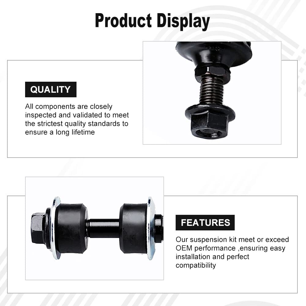 LSAILON 4-Piece Sway Bar End Link Suspension Kit - Compatible with 1997-2006 Jeep Wrangler TJ - Heavy Duty Replacement for Off-Roading & Daily Driving