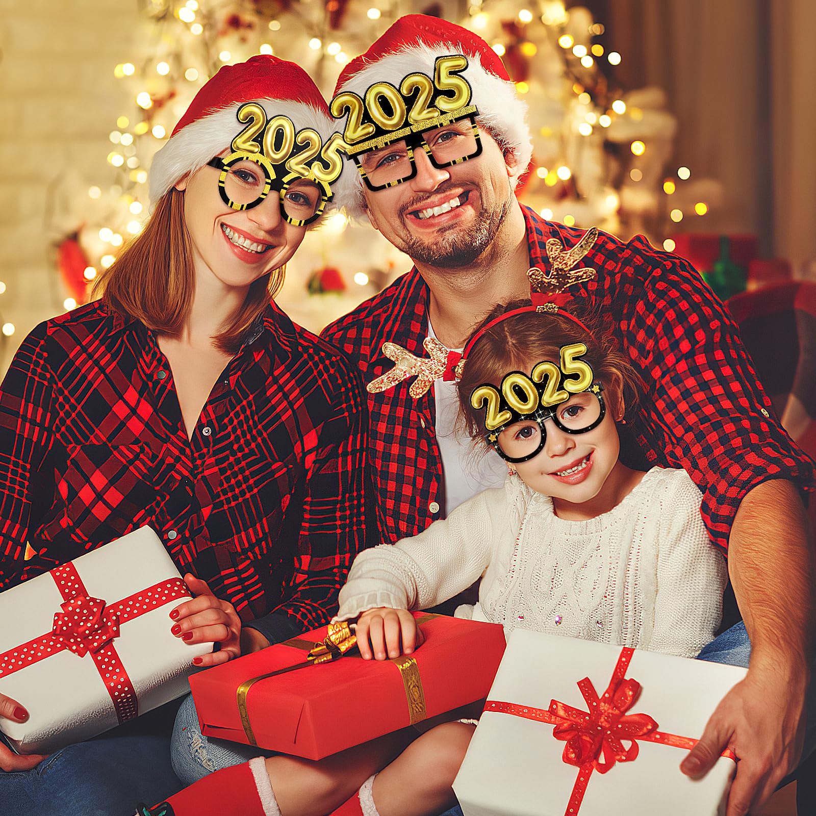 BESTOYARD 2025 Happy New Year Eyeglasses - Fun Party Glasses for New Year's Eve Celebrations, Countdown Parties & Festive Gatherings - Perfect for 2025 New Year's Eve Decorations & Photo Props