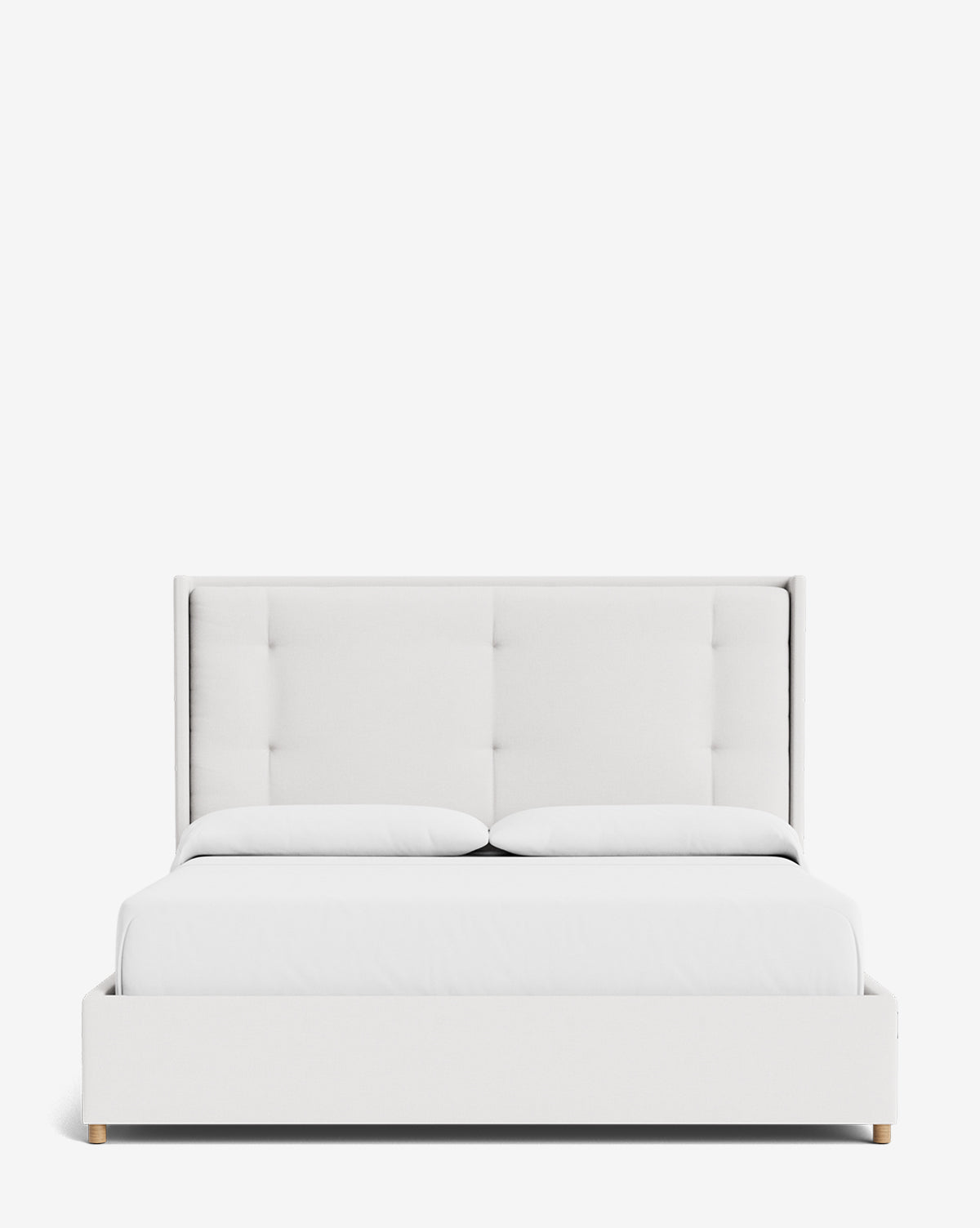 Luxury Ria Upholstered Bed Frame - Queen Size Platform Bed with Soft Fabric Headboard - Modern Bedroom Furniture for Master & Guest Rooms