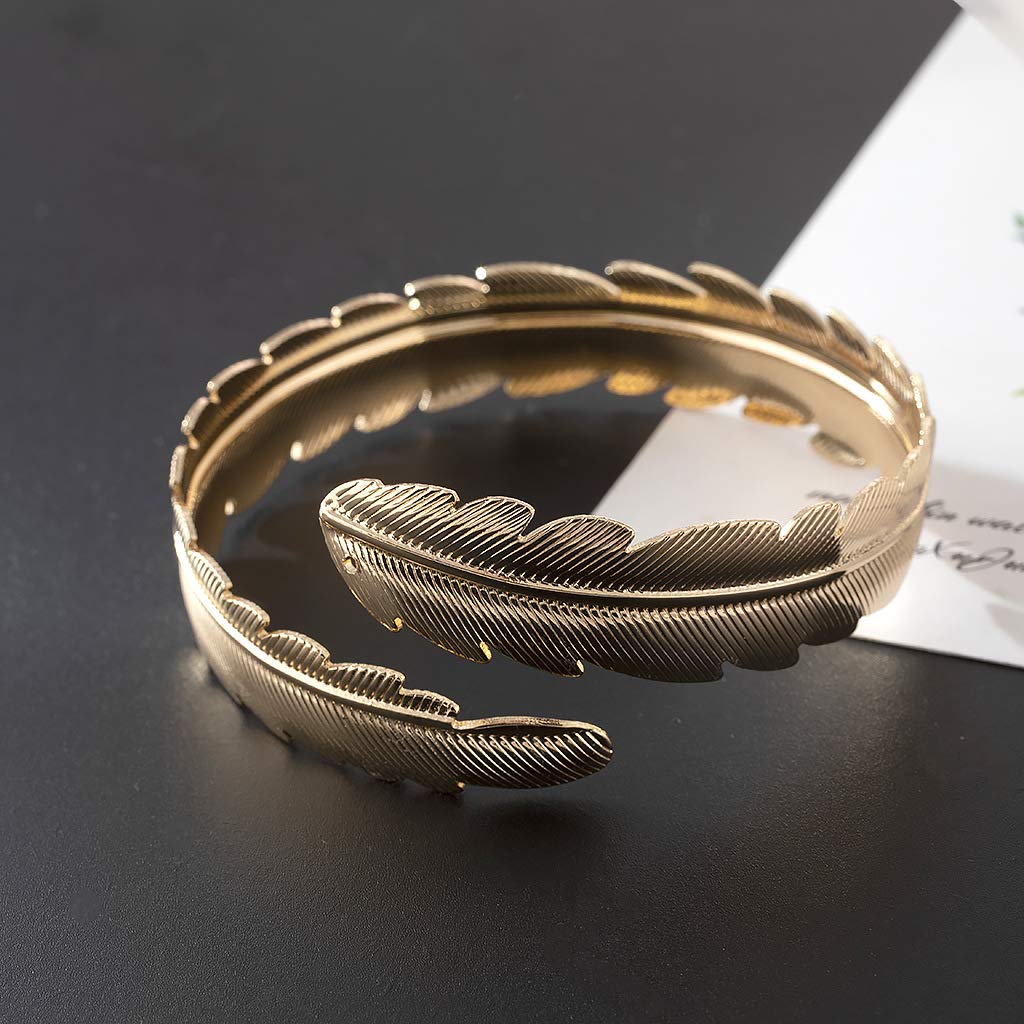 Minimalist Metal Punk Spiral Coil Arm Cuff Bracelet - Adjustable Hammered Wrap Armband Bangle for Women - Perfect for Gothic, Rock, and Boho Fashion Styles