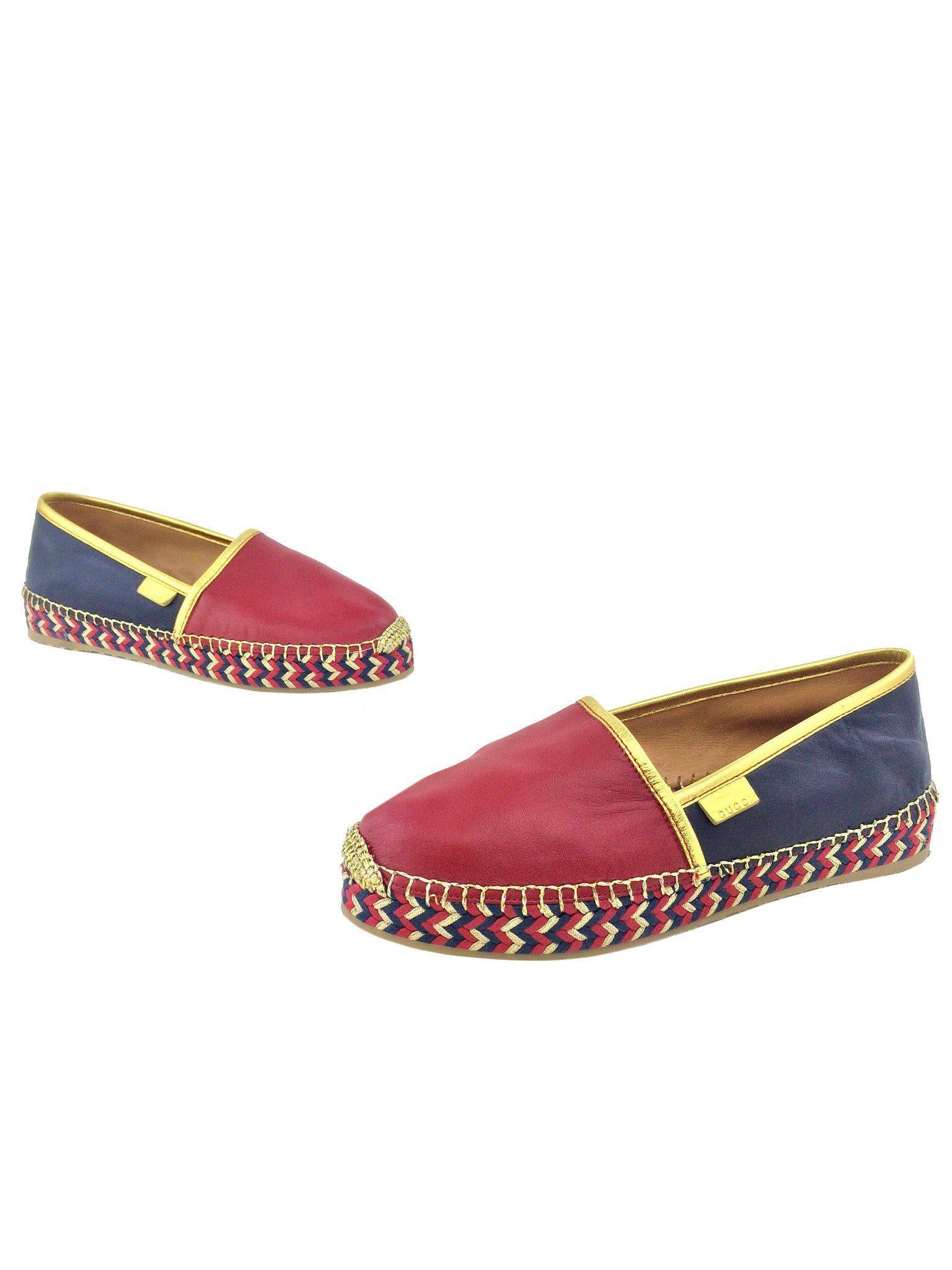 Gucci Pilar Leather Espadrille Flats for Women - Size 6.5 US - New Authentic Designer Shoes - Perfect for Casual Outings & Summer Weddings
