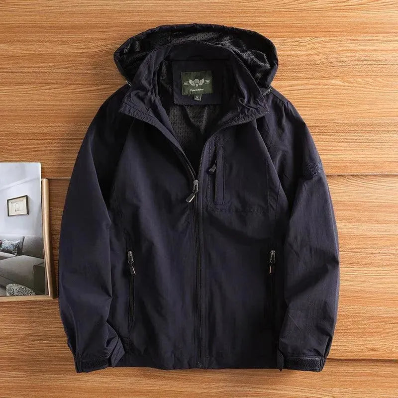Men's Waterproof Military Windbreaker Jacket - Tactical Outdoor Raincoat for Hiking, Camping & Adventure - Lightweight Windproof Coat for All-Weather Protection