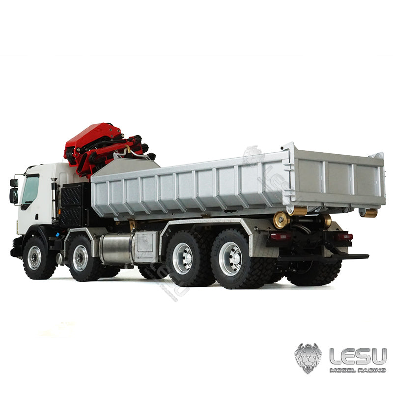 2-Speed LESU Remote Control Hydraulic Roll On/Off Dumper Crane - 1/14 Scale RC Tipper Truck with Locking Differential, Metal 8x8 Chassis & Gearbox - Perfect for Construction Site Simulation & RC Truck Enthusiasts
