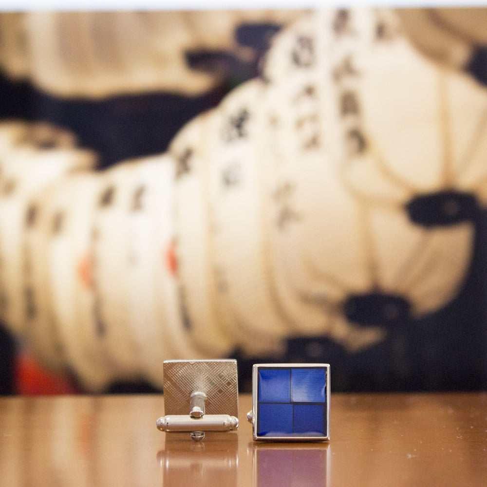 KingCuffs Square Enameled Cufflinks for Men - Elegant Dress Shirt Accessories for Weddings, Business & Formal Events