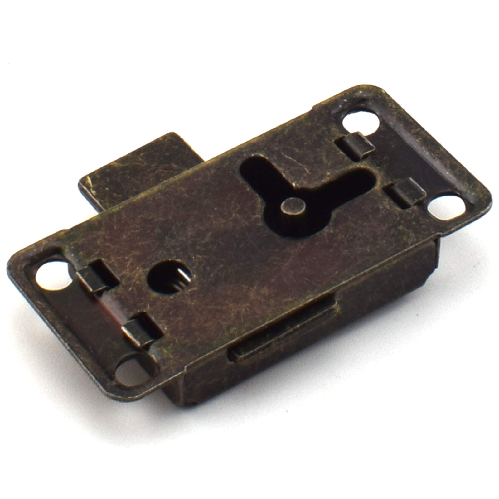 Vintage Style Square Spring Latch Lock with Key - SDTC Tech Retro Desk Drawer Lock for Office, Jewelry Box, Cabinet & Cupboard - Bronze Finish for Classic Home & Office Security