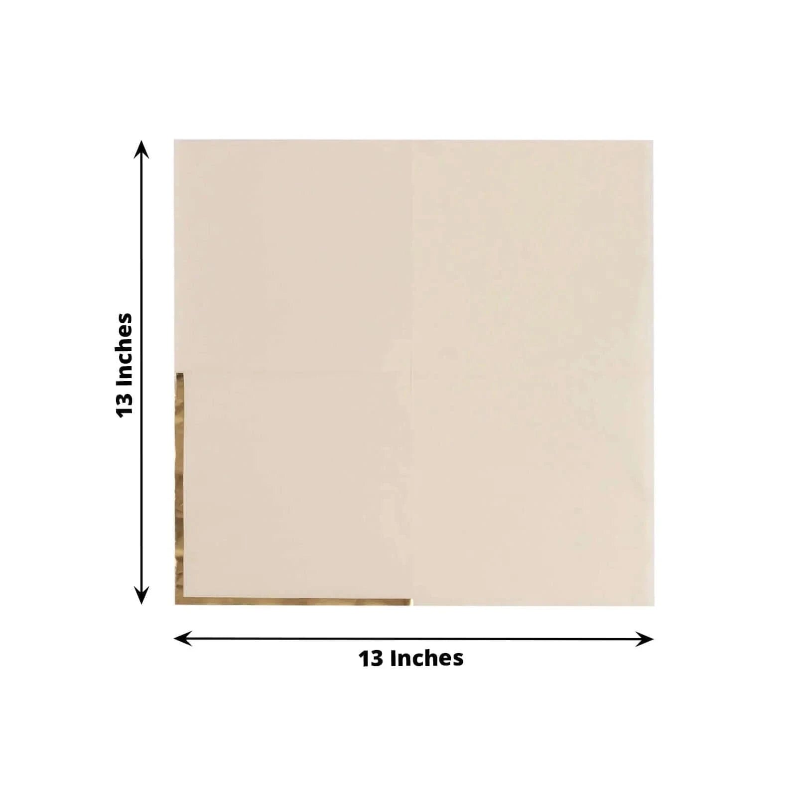 50 Pcs 2-Ply Premium Cocktail Napkins with Elegant Gold Rim - Perfect for Dinner Parties, Weddings & Special Events