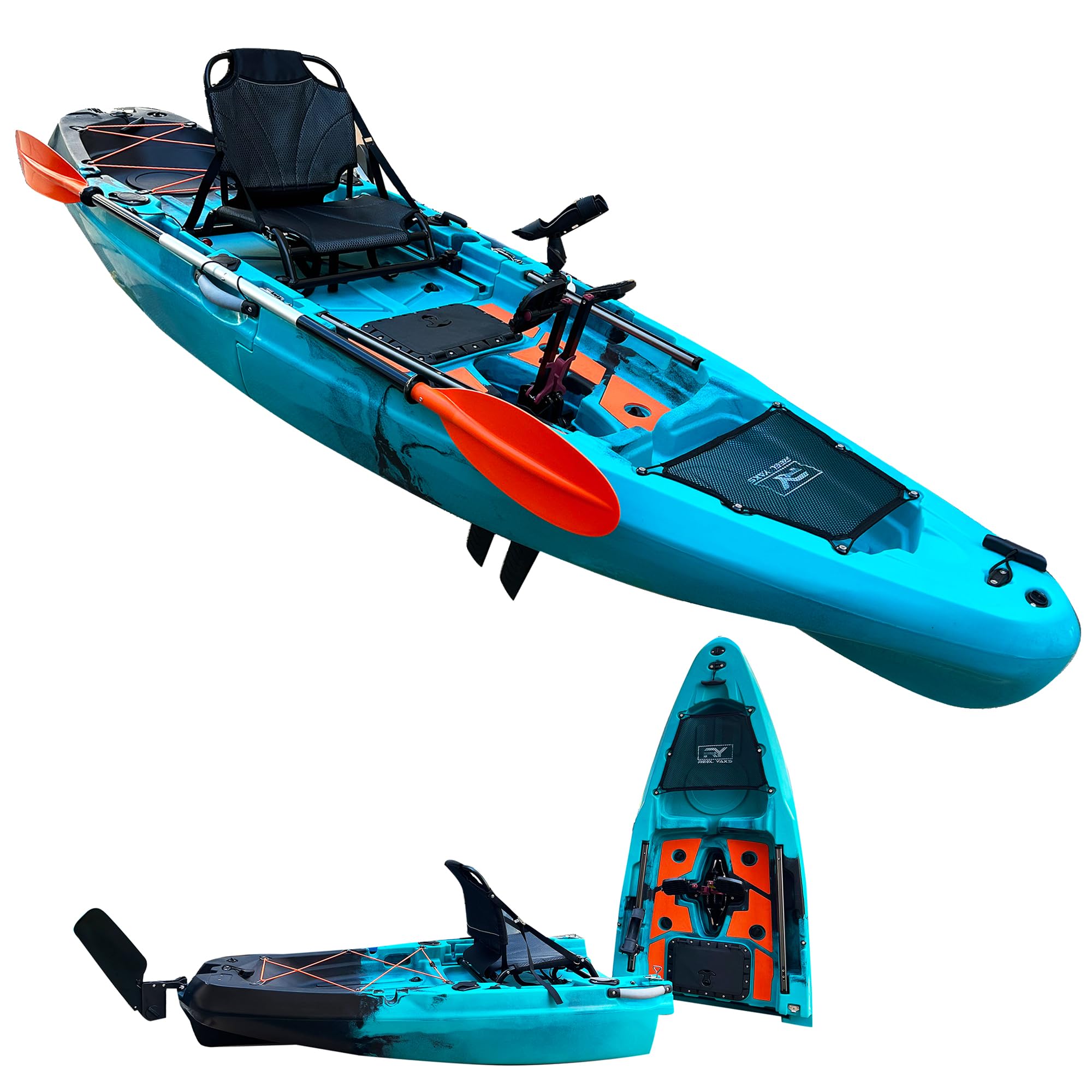 Rapido 10.8ft Modular Fishing Kayak - Lightweight Sit-On-Top Kayak for Adults & Youth - Stable Portable Design with 400 lbs Capacity - Perfect for Travel, Camping & Water Sports