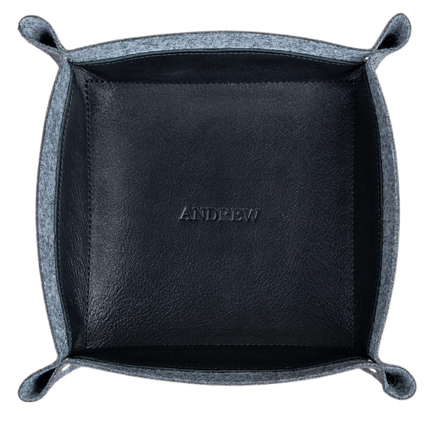 Personalized Leather Valet Tray - Custom Catchall Organizer for Desk, Jewelry & Dice - Perfect Anniversary, Groomsmen & Father's Day Gift - Ideal for Home Office, Dresser Top & Travel Essentials Storage