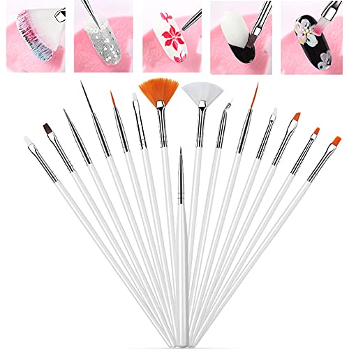 FStyler 15pcs Professional Nail Art Dotting Tools Set - High Quality UV Gel Polish Brush Pens for Nail Design, Painting & Drawing | DIY Manicure Kit for Salon & Home Use | Perfect for French Tips, Ombre Nails & Nail Art Creations