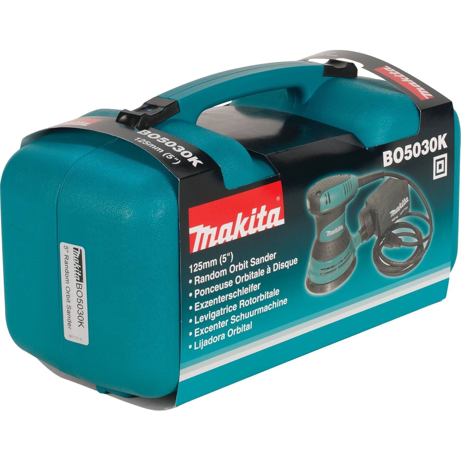 Makita BO5030K 5-Inch Random Orbital Sander with Dust Extraction & Carrying Case - Perfect for Woodworking, Sanding Floors, and DIY Home Projects