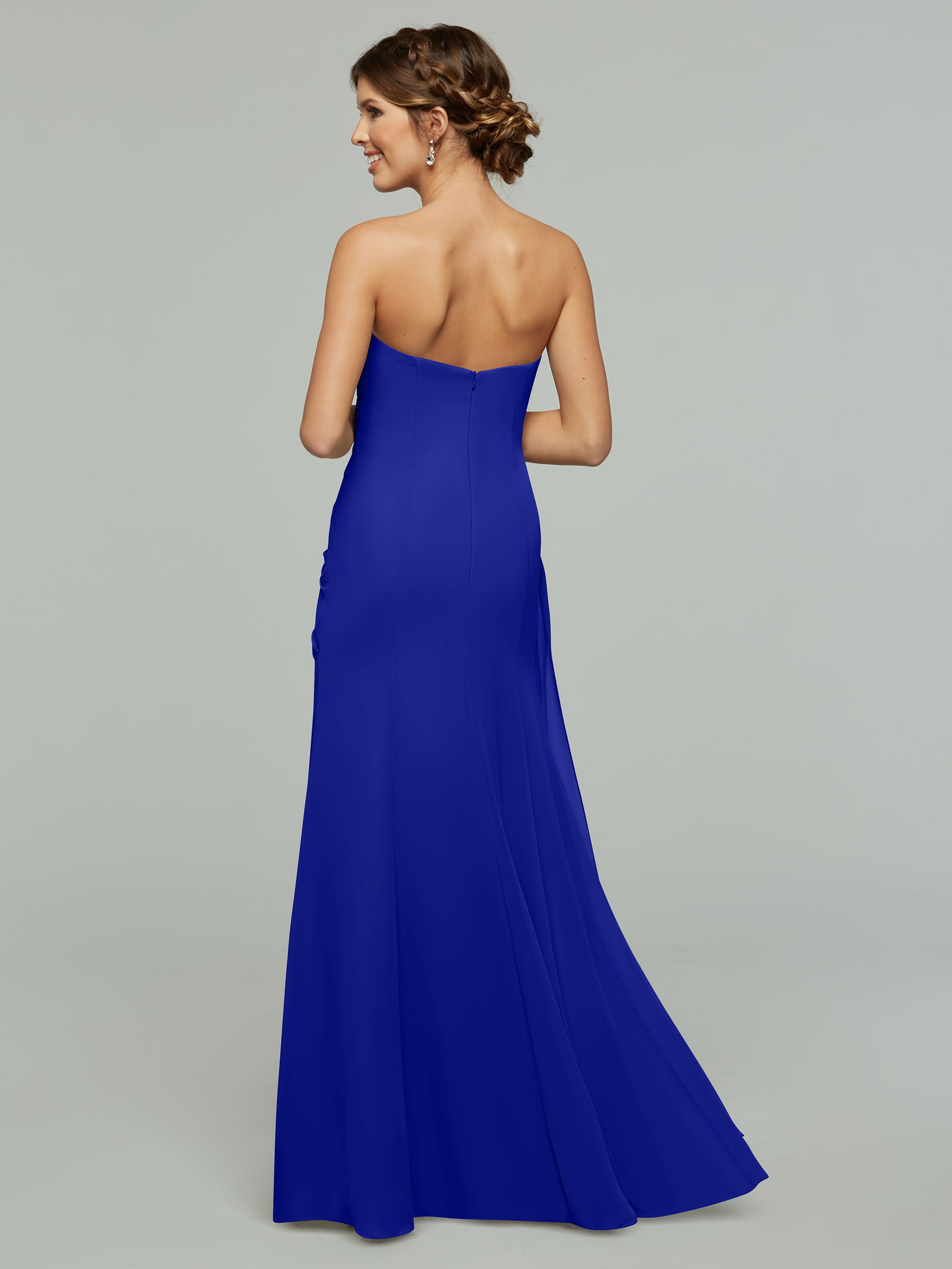 Elegant Strapless Sweetheart Chiffon Bridesmaid Dress with Ruching - Perfect for Weddings, Formal Events & Special Occasions