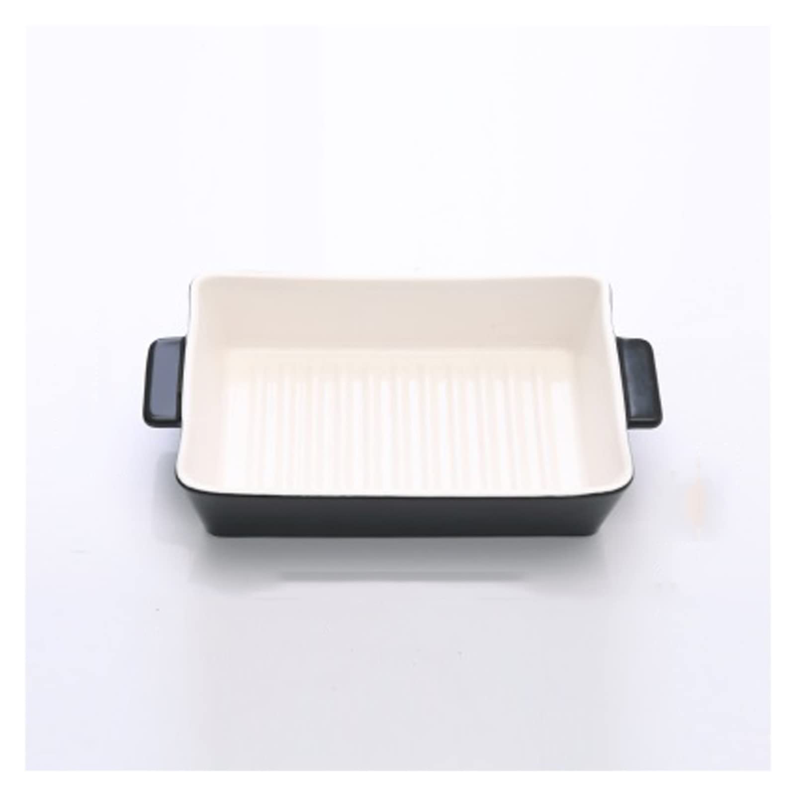 **Black Rectangular Ceramic Baking Dish - Oven Safe Cheese Baking Tray, Pottery Plate for Home Baking, Casseroles & Desserts | Durable Bakeware for Cooking & Serving**