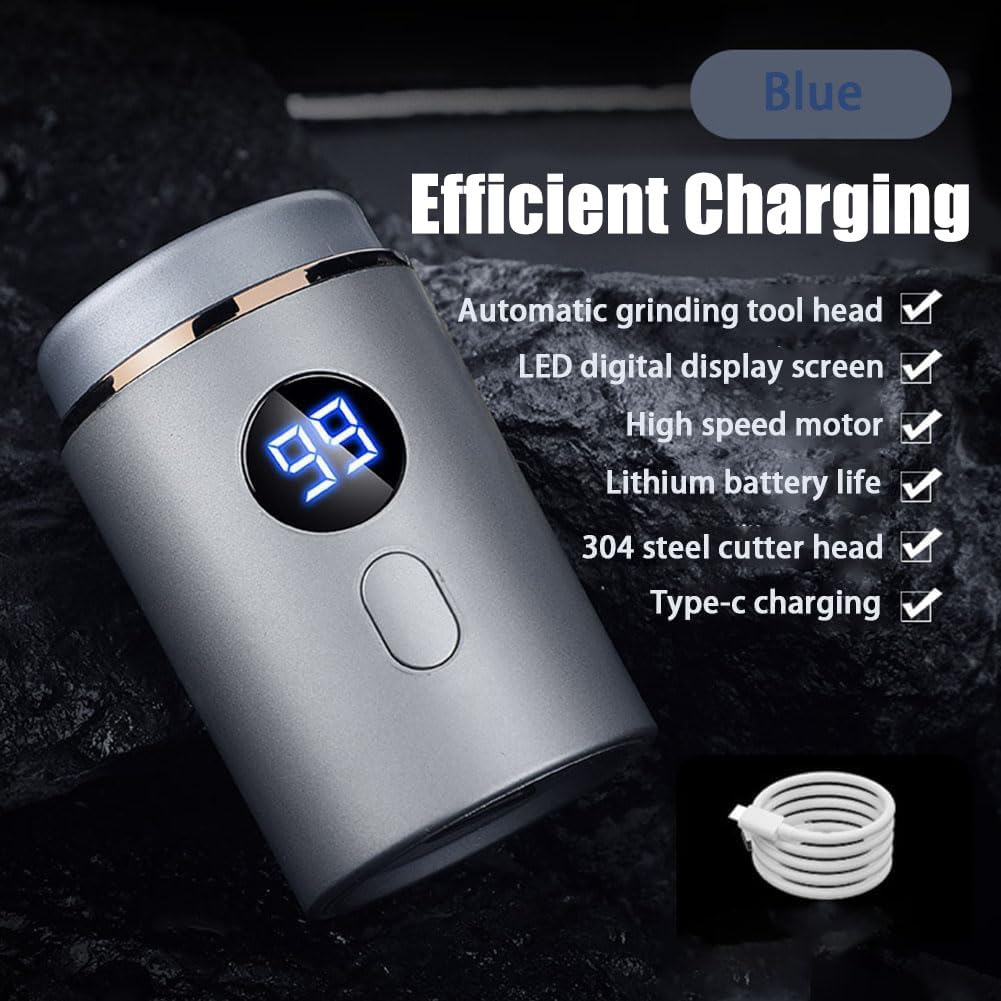 Vishopee Mini Portable Electric Shaver for Men - USB Rechargeable, Waterproof, Travel-Friendly Razor - 2025 Upgraded Model for Smooth Shaving at Home & On The Go