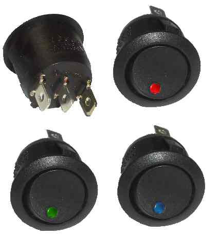 High Quality 12V Green LED Rocker Switch - ON/OFF Power Control for Marine, Automotive, and Industrial Equipment - Durable & Waterproof Design