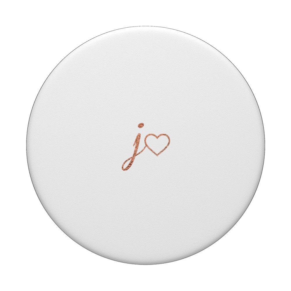 Rose Initial Letter J Heart Minimalist White PopSockets Standard PopGrip - Phone Grip & Stand for iPhone, Samsung, Smartphones - Perfect for Selfies, Videos, and Secure Phone Handling