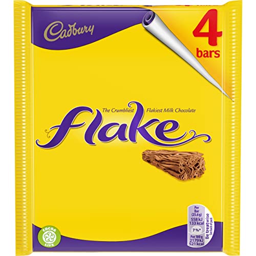 Original Cadbury Flake Chocolate Bar - Imported from UK England | Crumbly Milk Chocolate for Baking, Desserts & Snacking