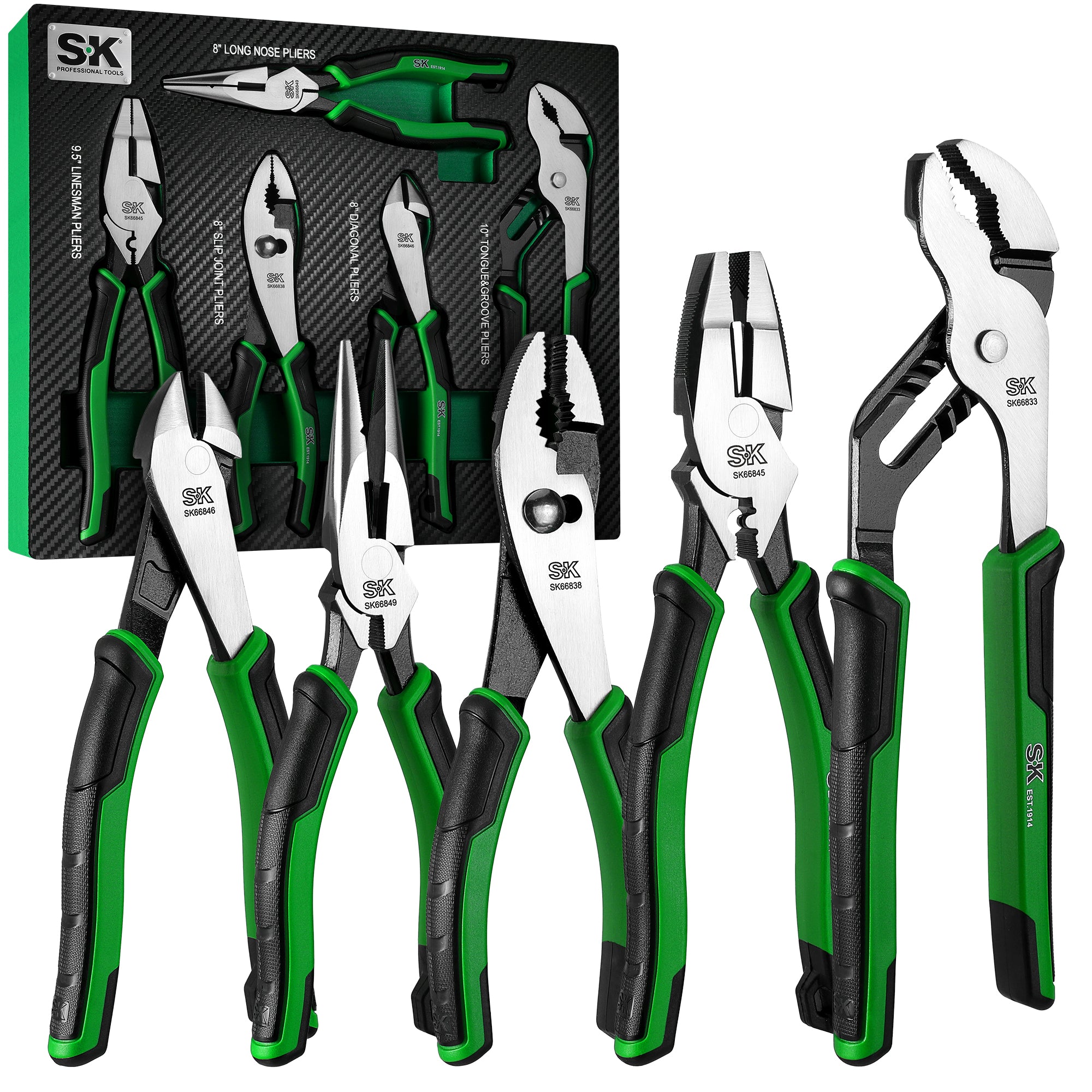 5-Piece Dual Material Multi-Purpose Pliers Set - Heavy Duty Home Repair, DIY Projects & Automotive Maintenance Tool Kit