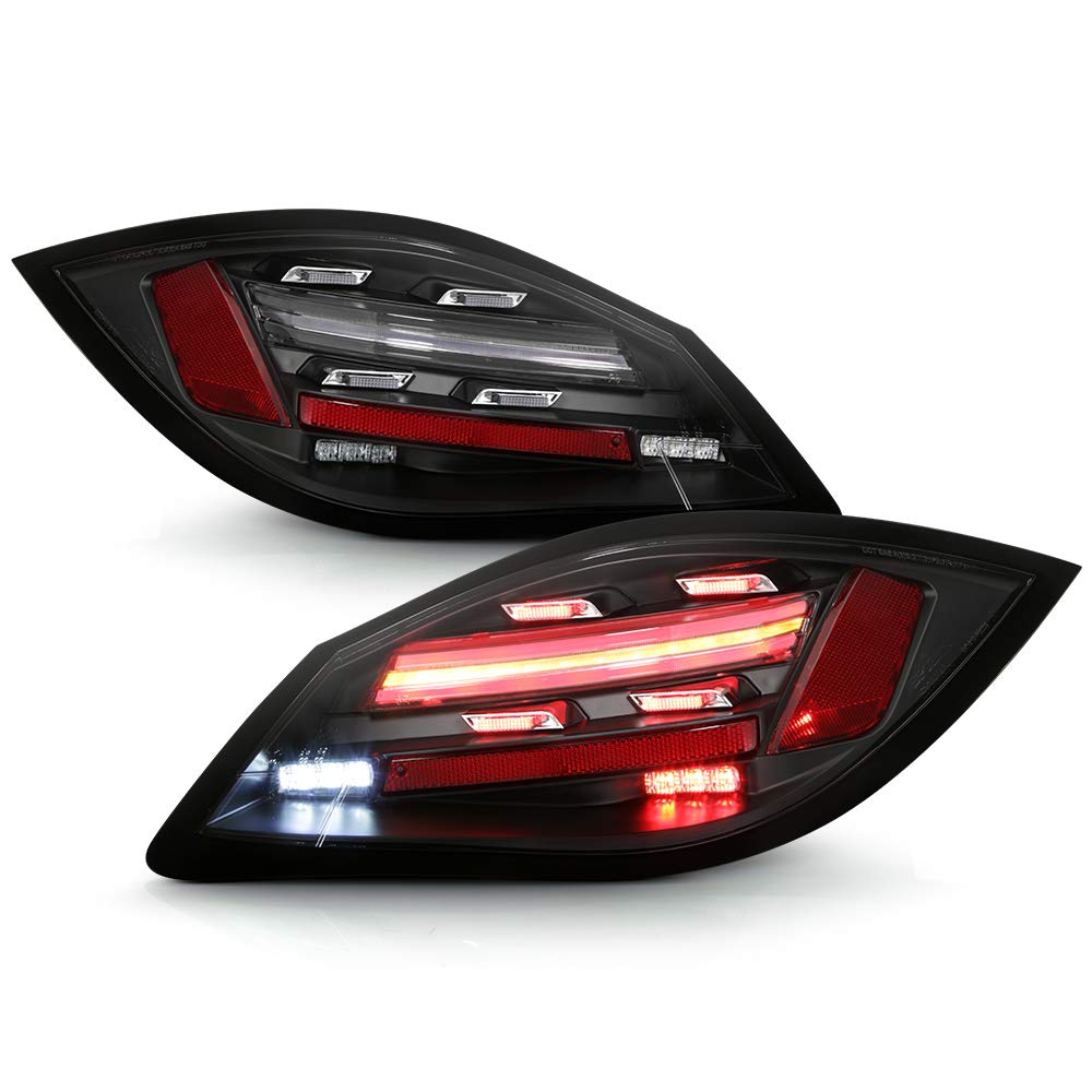 ACANII Black Housing Full LED Sequential Tail Lights for 2009-2012 Porsche Cayman & Boxster 987.2 (718 Style) - Enhanced Visibility & Modern Look for Night Driving & Car Shows