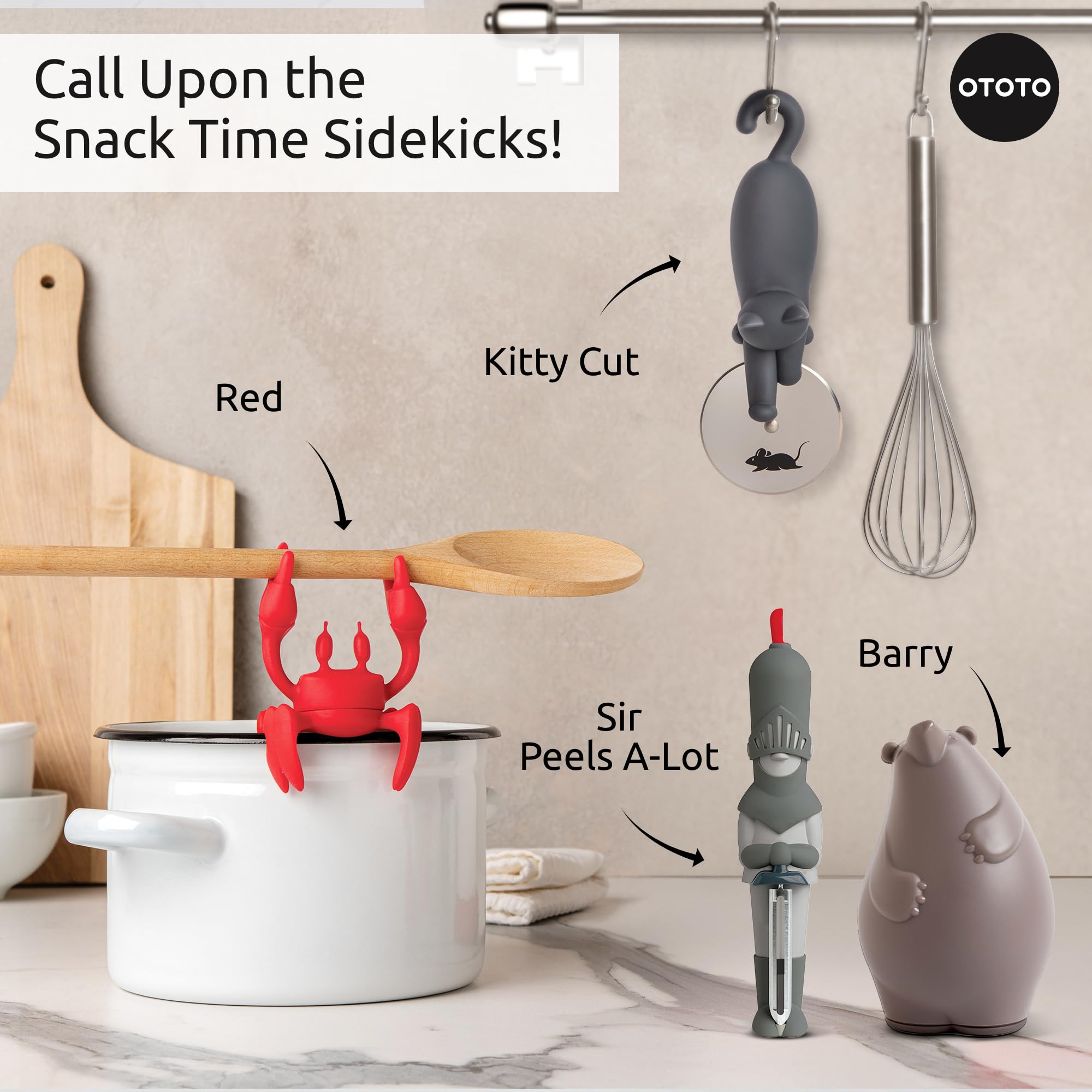 NEW OTOTO Sir Peels A-Lot Medieval Knight Swivel Vegetable Peeler - Cute Kitchen Gadget for Peeling Potatoes, Fruits & Vegetables | Perfect Kitchen Gift & Fun Accessory for Home Cooking & Meal Prep