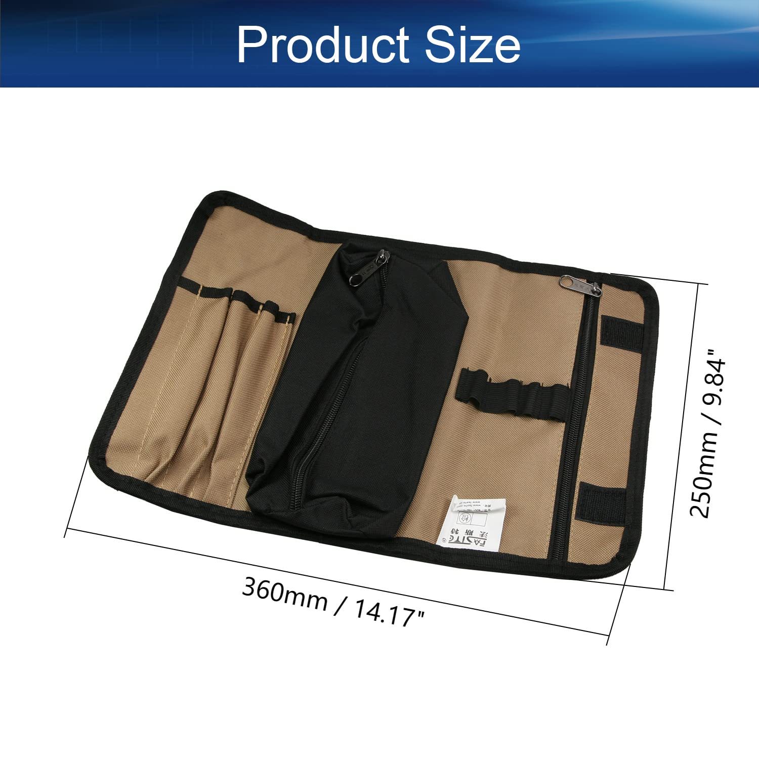 **Auniwaig Heavy Duty Oxford Cloth Tool Roll Bag - Organize Wrenches, Pliers, Sockets, Ratchets & Screwdrivers - Portable Tool Storage for Mechanics, DIY & Home Repair (Beige)**    *(Perfect for Garage, Workshop, On-the-Go Repairs & Automotive Maintenance)*