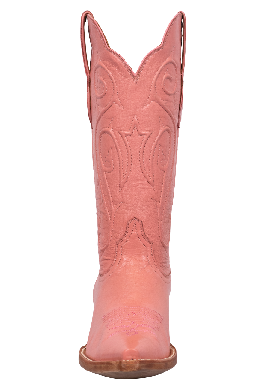 Black Jack Women's Pink Goat Leather Cowgirl Boots - Western Style Ankle Booties for Country Dancing, Rodeo & Casual Wear