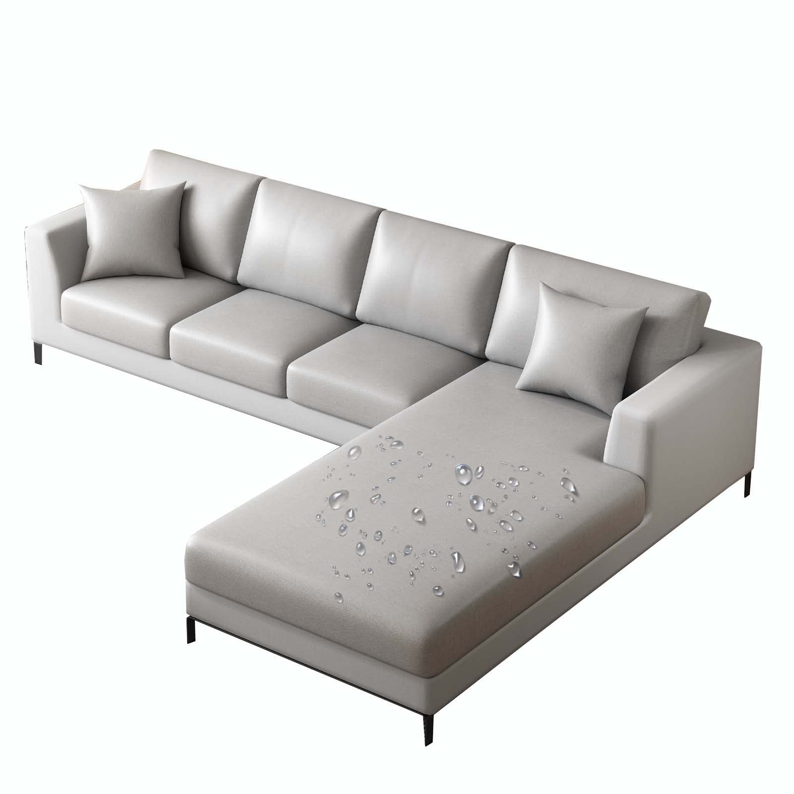 Premium PU Leather Sofa Cushion Covers - Waterproof Stretchable Slipcovers for Couches & Furniture Protection (Set of 2) - Perfect for Living Room, Office, and Pet-Friendly Homes