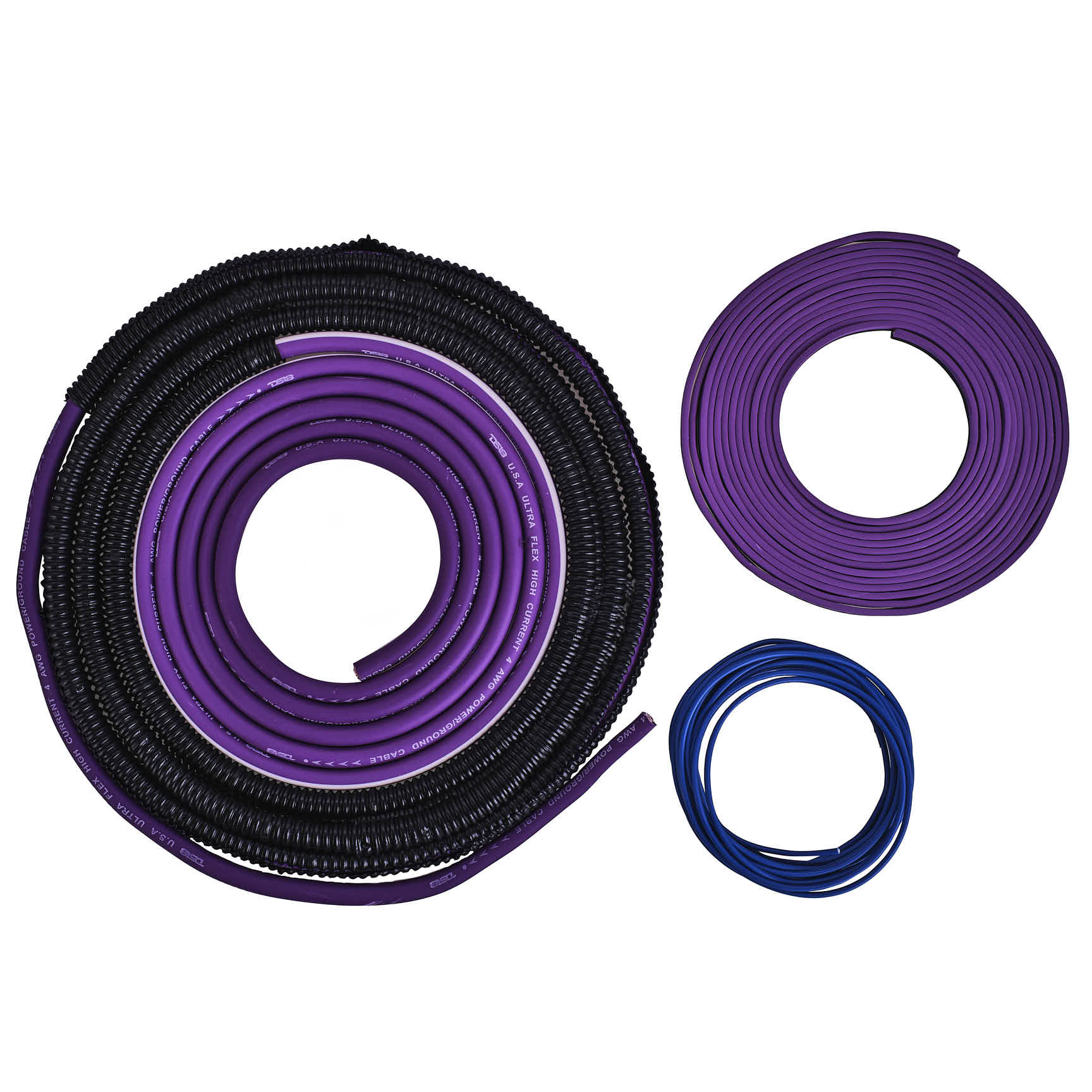 4 GA Amplifier Installation Kit - High Power Car Audio Wiring Kit with Purple Power & Ground Cables - Perfect for Car Stereo, Subwoofer & Amplifier Upgrades