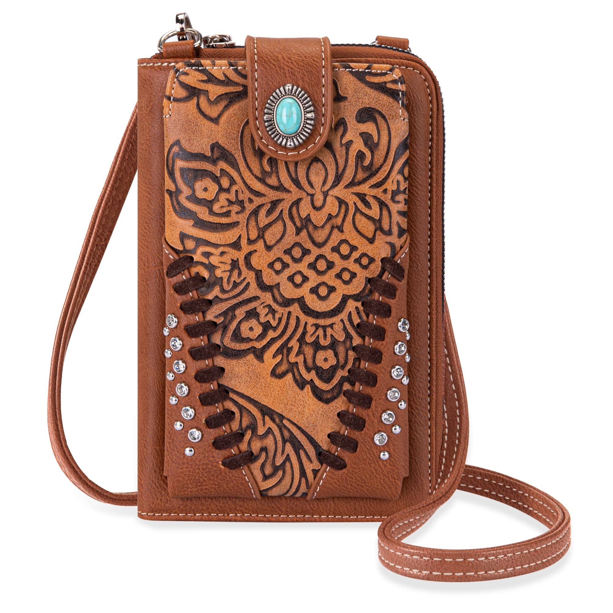 Montana West Small Crossbody Purse for Women - Western Style Phone Bag with Strap - Wallet & Handbag for Everyday Use, Travel, and Shopping