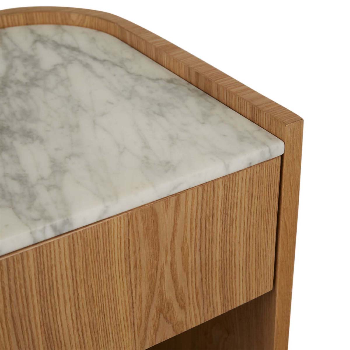 Globe West Elsie Bedside Table - Modern Nightstand with Storage Drawer for Bedroom, Living Room & Office - Stylish Wooden End Table with Shelf