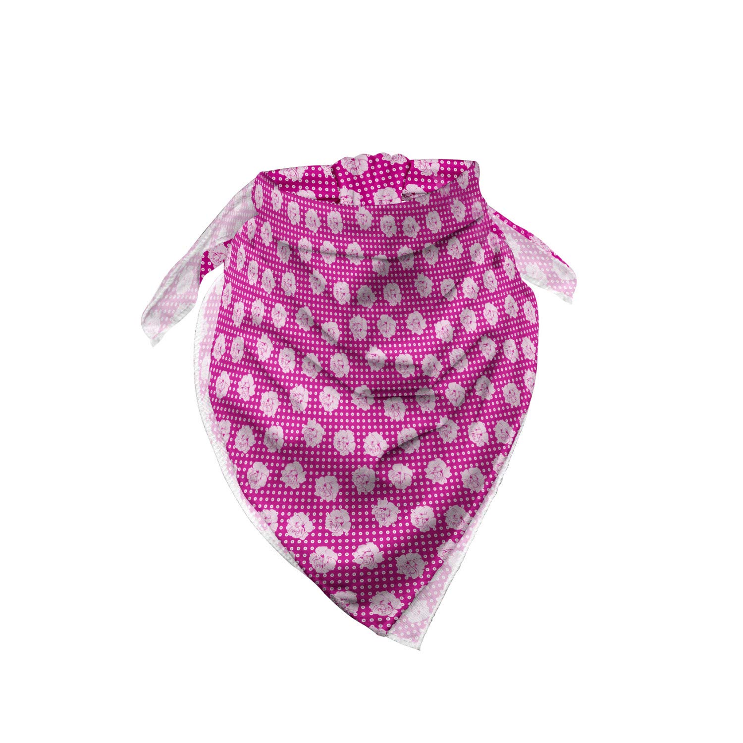 Ambesonne Floral Bandana with Rhythmic Polka Dots and Roses - Unisex Head Scarf & Neck Tie for Women, Men - Perfect for Outdoor Activities, Music Festivals, and Fashion Accessories