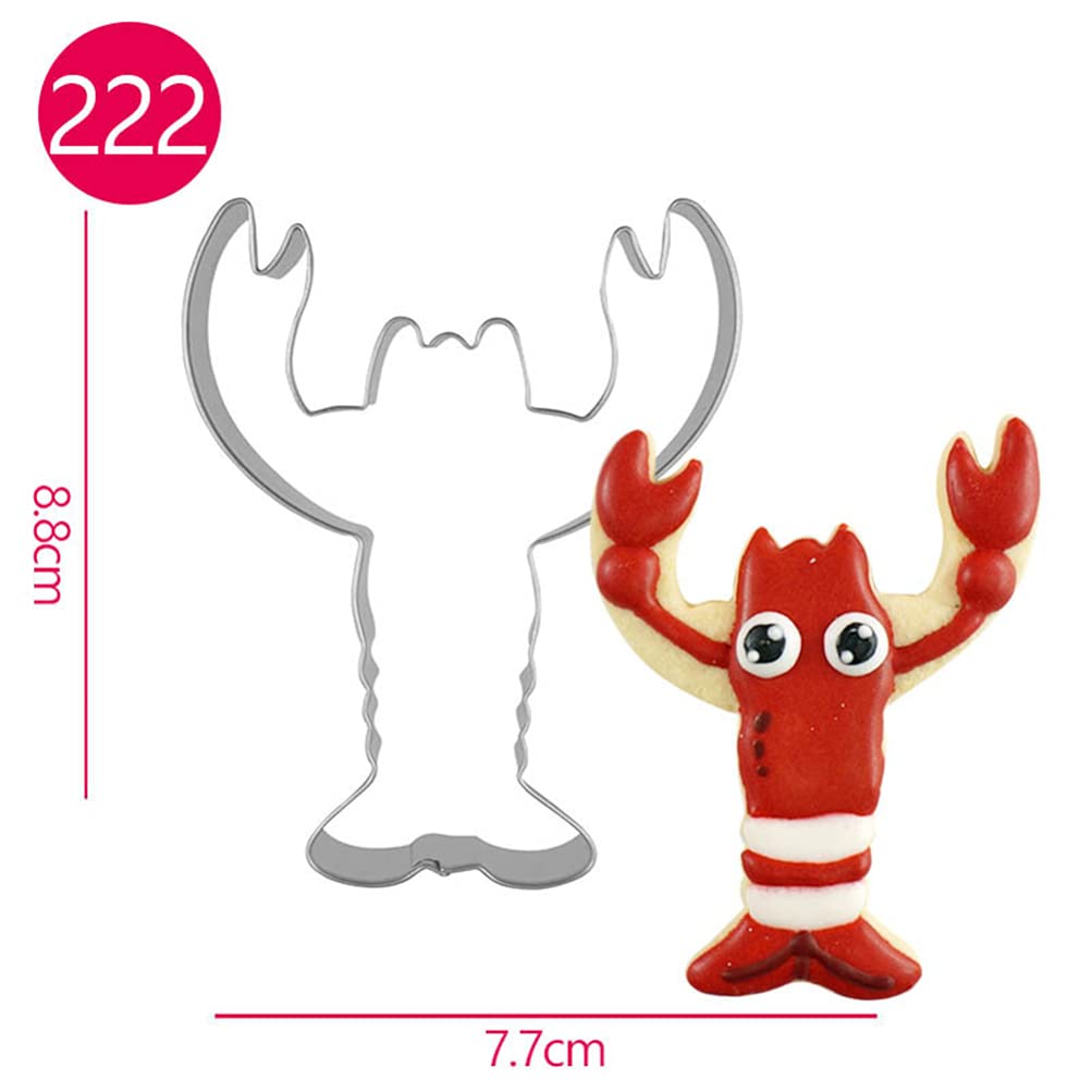 Hemoton 4-Piece Stainless Steel Lobster Cookie Cutters - Baking Molds for Cookies, Fruits, Cakes - Perfect for Birthday Parties, Baking Decorations & Kids Cooking Activities