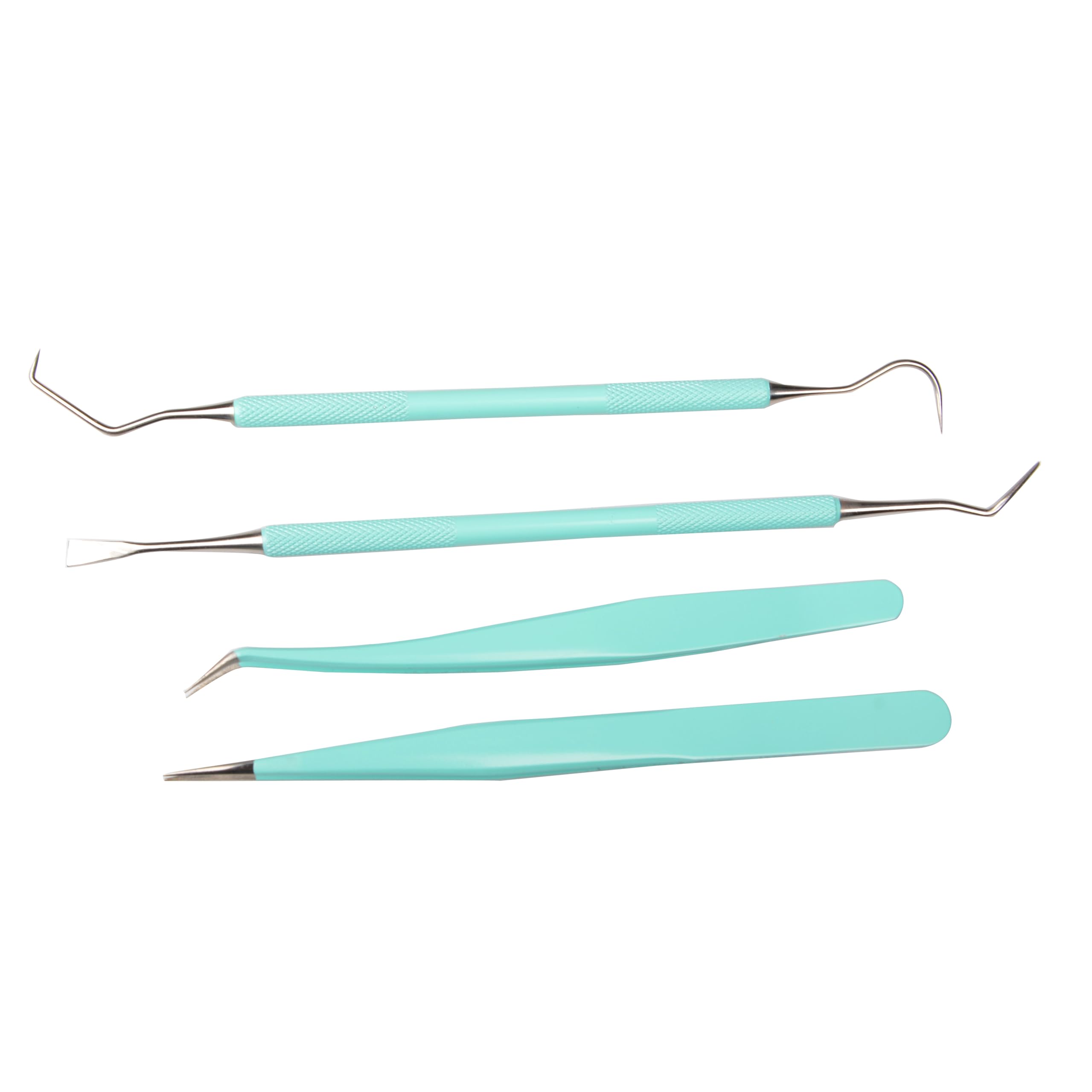 MUZOCT 4Pcs Vinyl Weeding Tool Kit - Stainless Steel Craft Weeder, Hook, Pick & Tweezers Set with Storage Case - Perfect for Vinyl Cutting, Sign Making & DIY Craft Projects