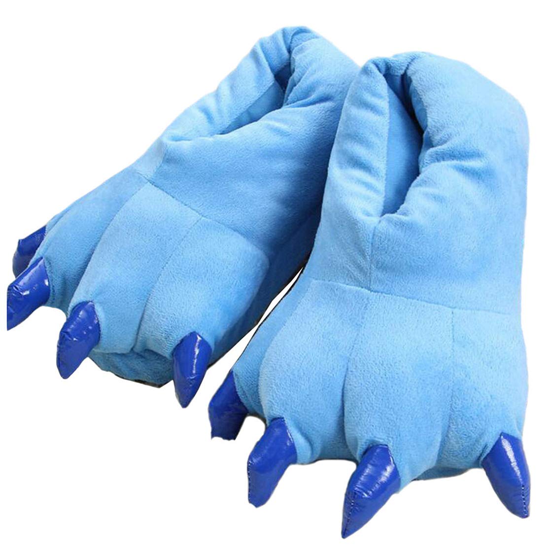 Cozy Dinosaur Paw Slippers for Adults - Plush Animal Claw House Shoes with Non-Slip Sole - Warm Fuzzy Indoor/Outdoor Slippers for Winter, Cosplay & Gift Giving