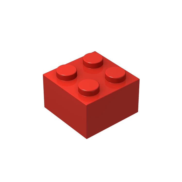 100-Piece 2x2 Red Classic Building Bricks Bulk - Compatible with Lego Parts & Pieces | Perfect for DIY Projects, Kids' Creative Play & Educational STEM Activities