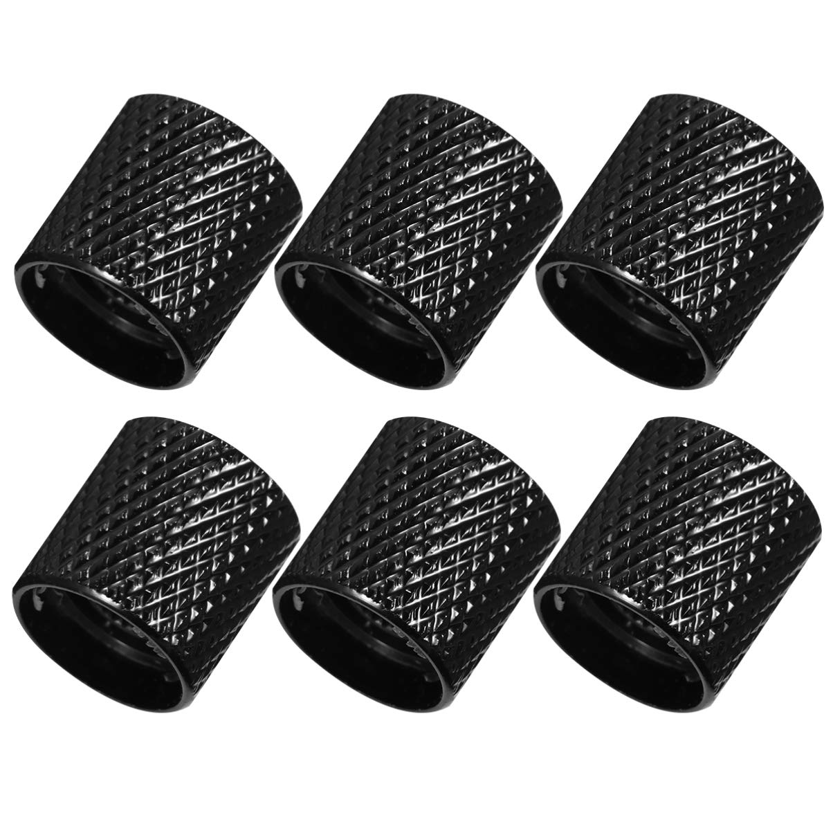 ARTIBETTER 6PCS 6MM Metric Metal Guitar Volume & Tone Control Knobs - Flat Knobs for Guitar & Bass - Perfect for Tuning, Volume Adjustment & Sound Customization