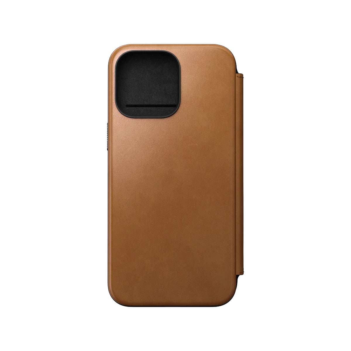 Premium Genuine Leather Folio Case for iPhone 15 Pro Max - English Tan | Slim Protective Wallet Cover with Card Slots | Perfect for Business Professionals & Travelers