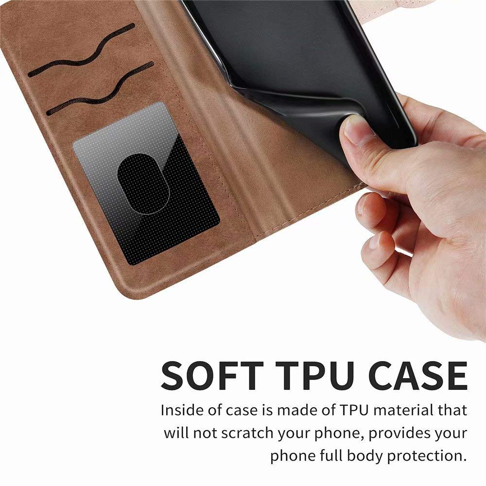 Premium PU Leather Wallet Case for Samsung Galaxy Note 9 - Embossed Tree Design, Folio Flip Cover with Kickstand, Card Slots & Wrist Strap | 6.4 inch Protective Phone Cover (R-Brown) | Perfect for Business, Travel & Everyday Use