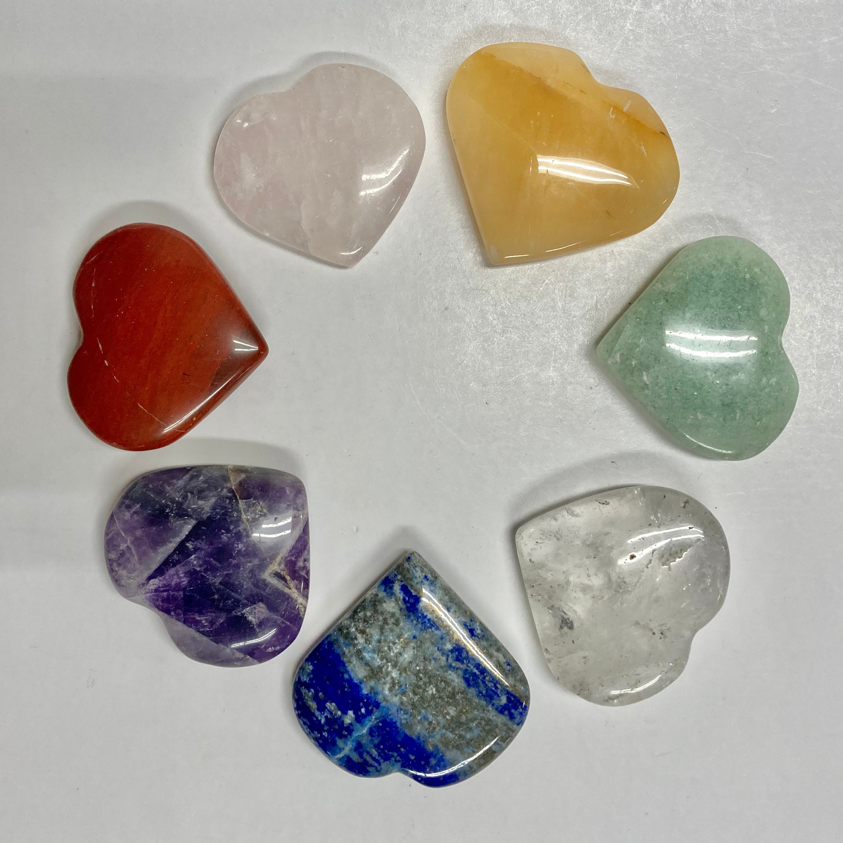Chakra Heart Set - 7 Chakra Stones for Meditation, Healing & Energy Balance - Perfect for Yoga, Reiki & Spiritual Practices